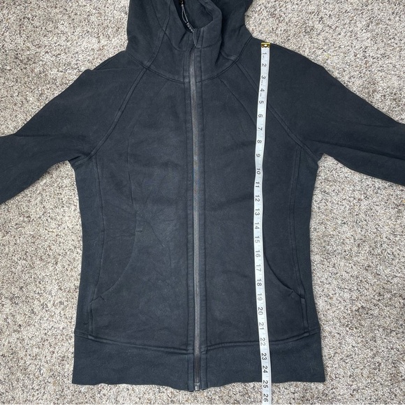 Lululemon Scuba Hoodie Light Cotton Fleece Full Zip Jacket Black 6 W4AWMS - Picture 9 of 9